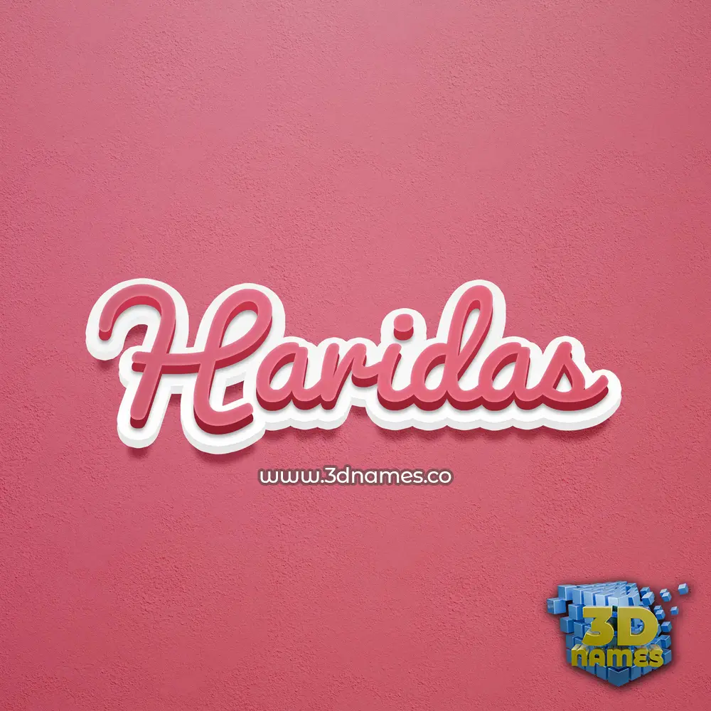 haridas in Red Scribble style - 3D name wallpaper