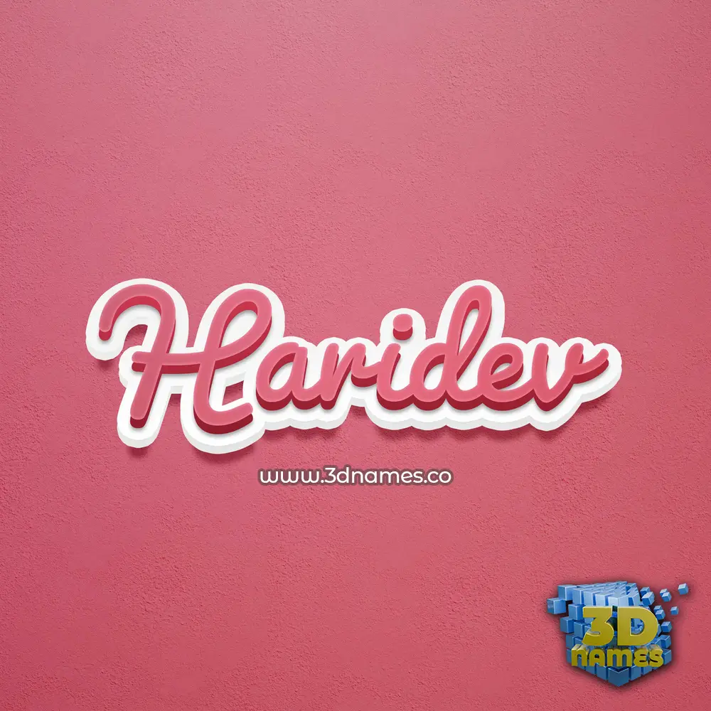 haridev in Red Scribble style - 3D name wallpaper