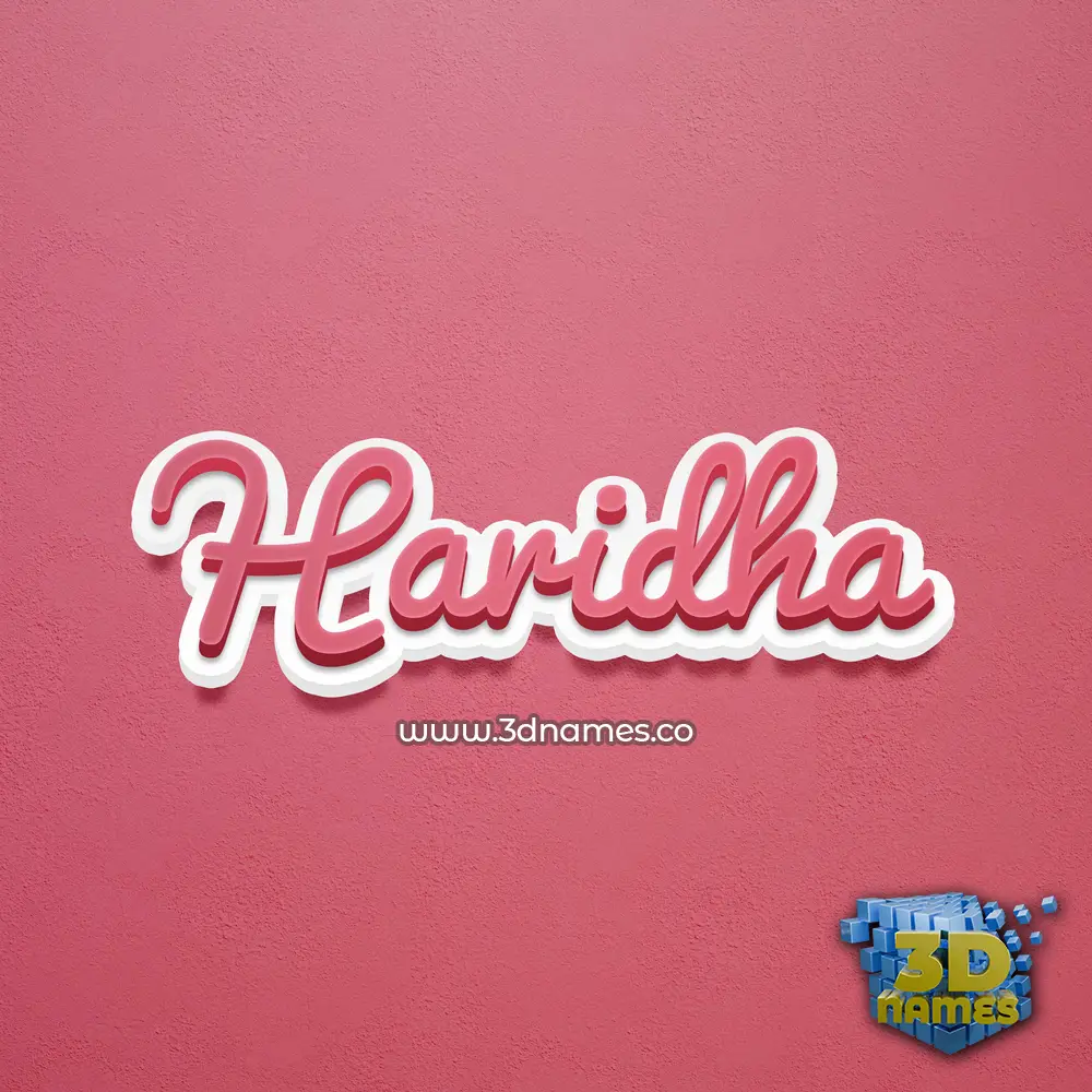 haridha in Red Scribble style - 3D name wallpaper