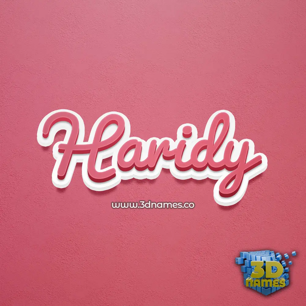 haridy in Red Scribble style - 3D name wallpaper