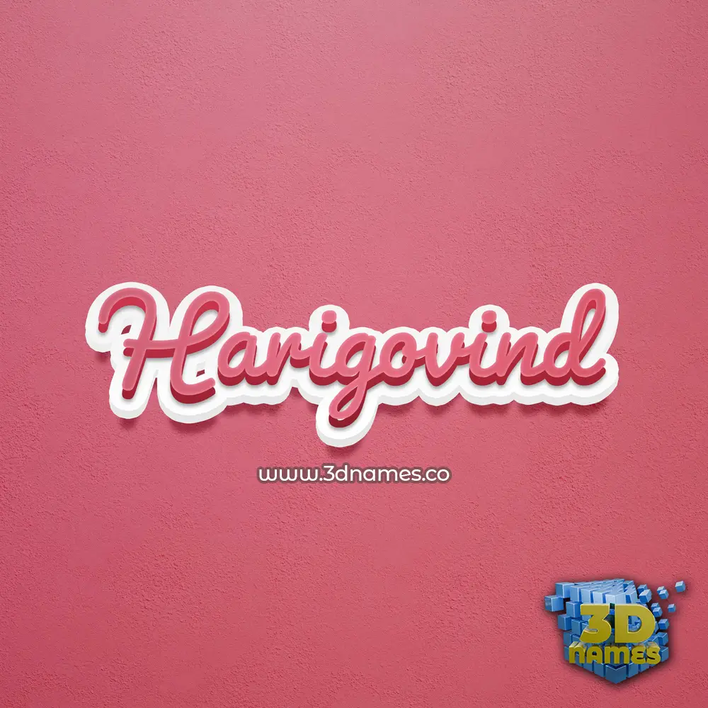 harigovind in Red Scribble style - 3D name wallpaper