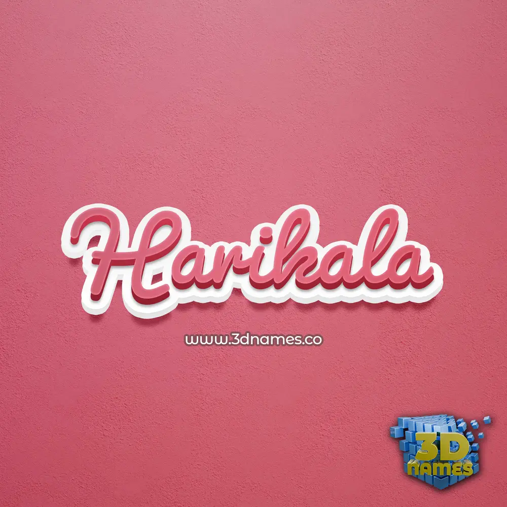 harikala in Red Scribble style - 3D name wallpaper