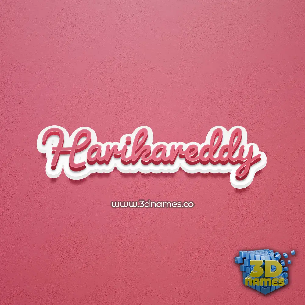 harikareddy in Red Scribble style - 3D name wallpaper