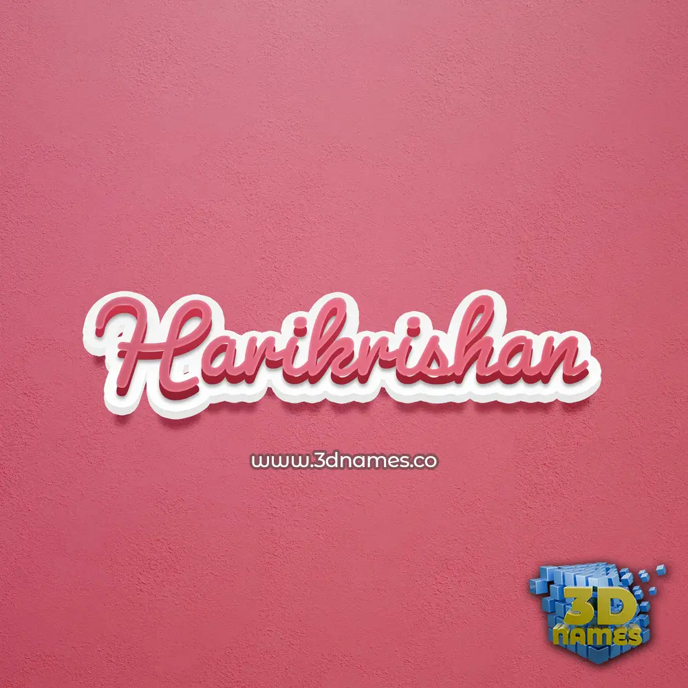 harikrishan in Red Scribble style - 3D name wallpaper