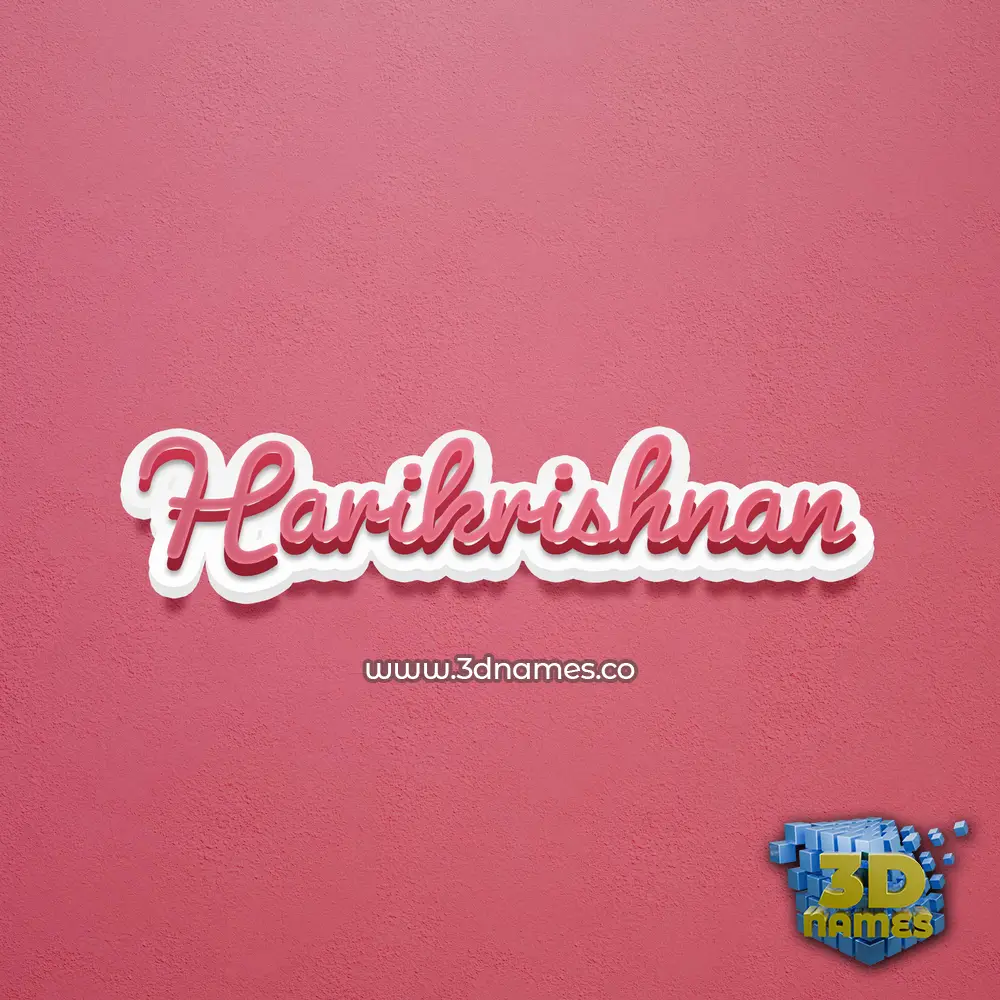 harikrishnan in Red Scribble style - 3D name wallpaper