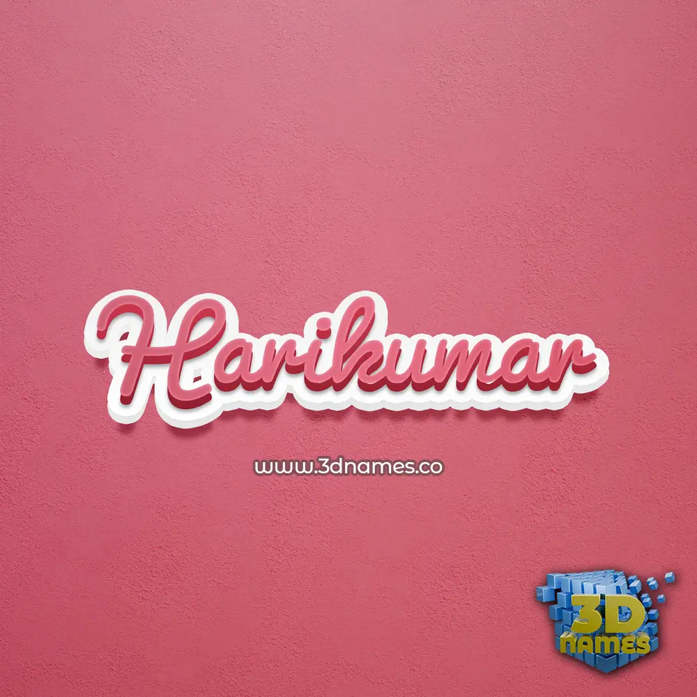 harikumar in Red Scribble style - 3D name wallpaper