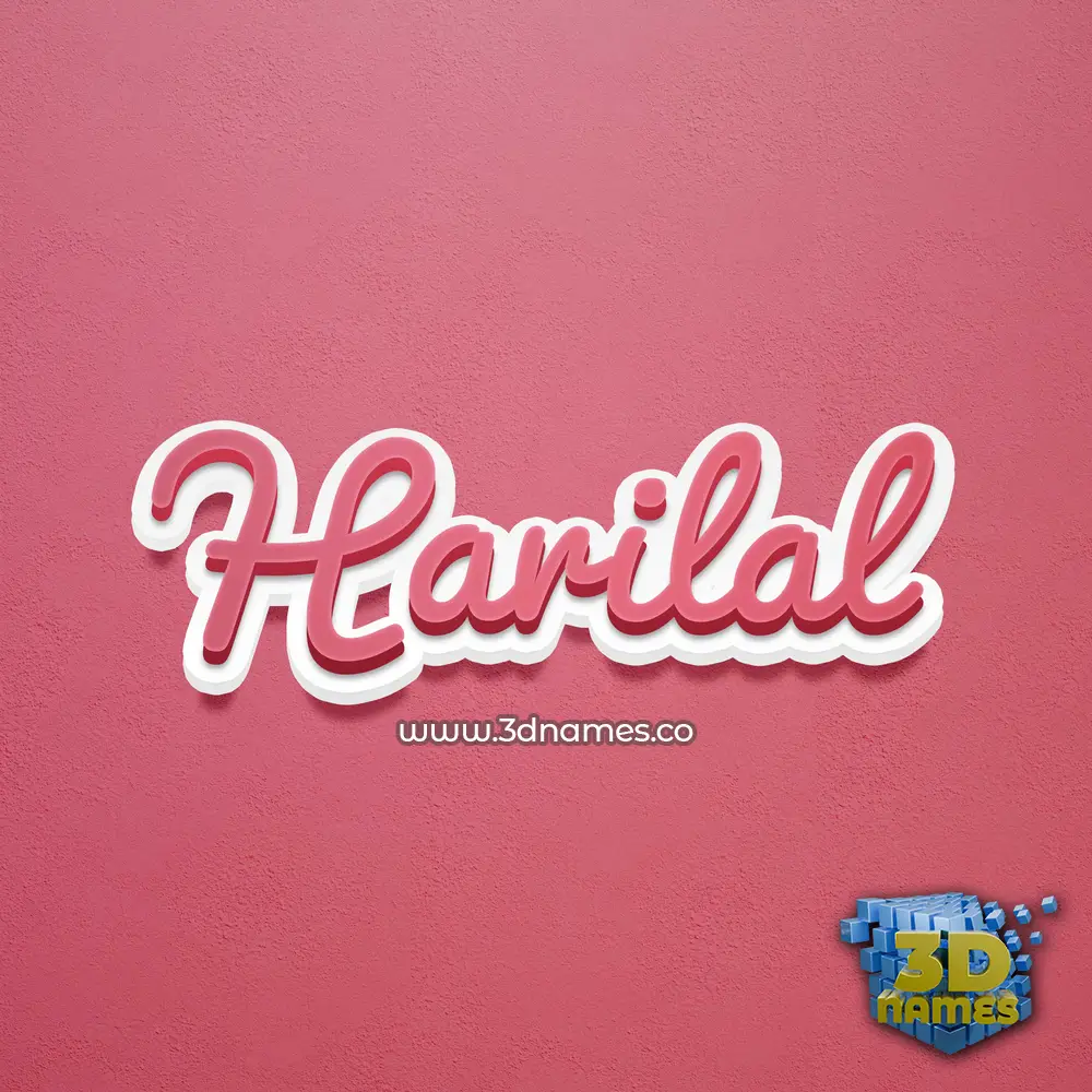 harilal in Red Scribble style - 3D name wallpaper
