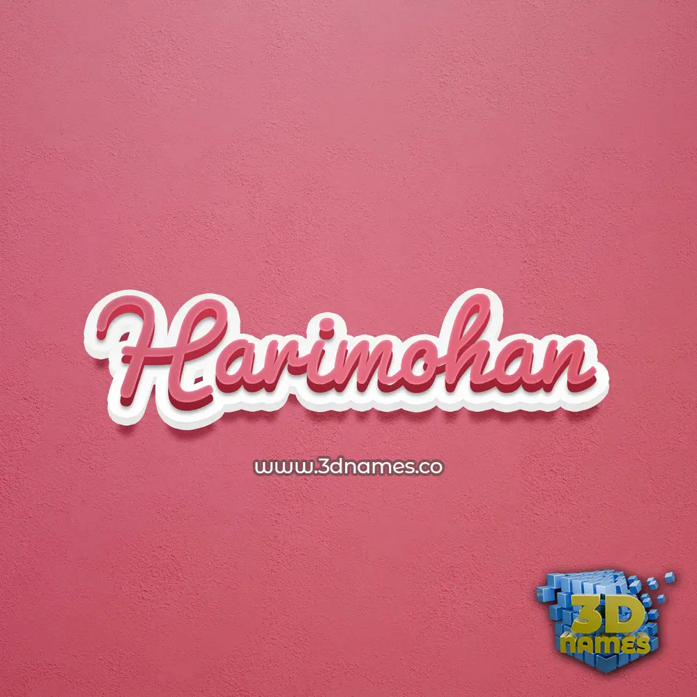 harimohan in Red Scribble style - 3D name wallpaper