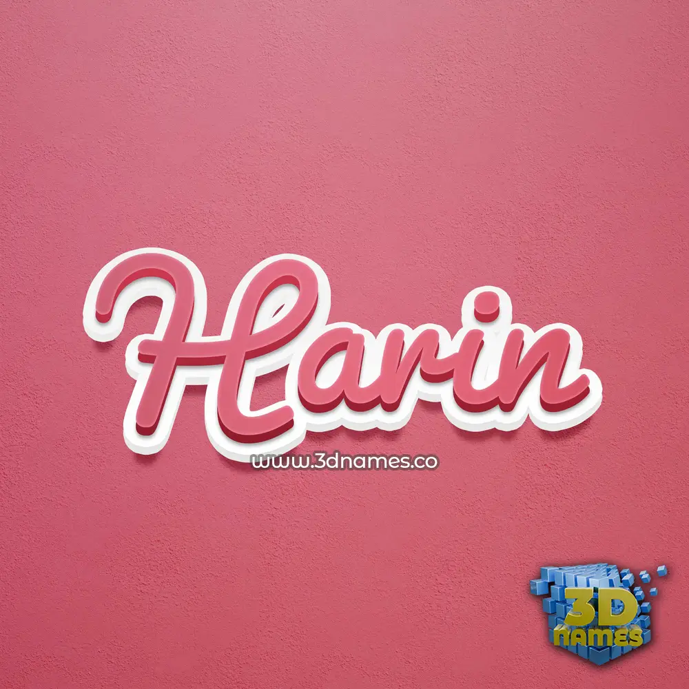 harin in Red Scribble style - 3D name wallpaper