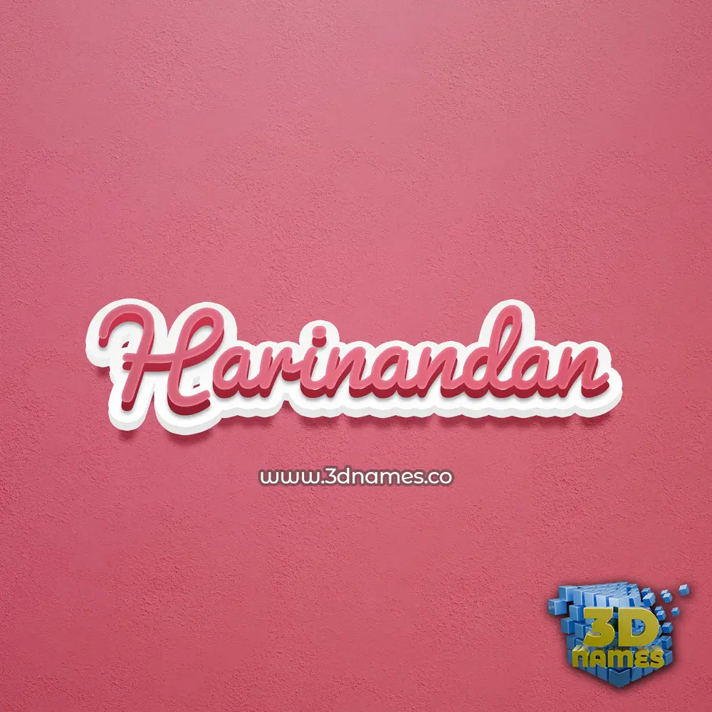 harinandan in Red Scribble style - 3D name wallpaper