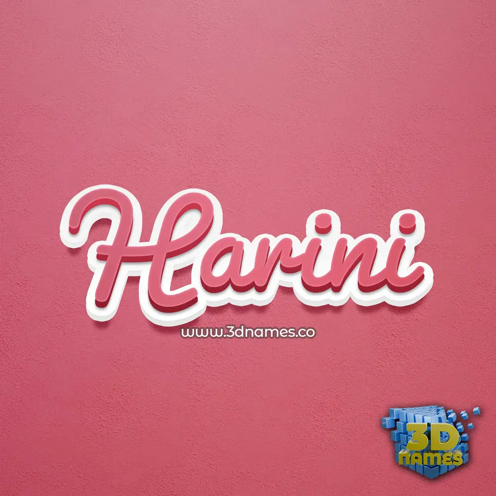 harini in Red Scribble style - 3D name wallpaper
