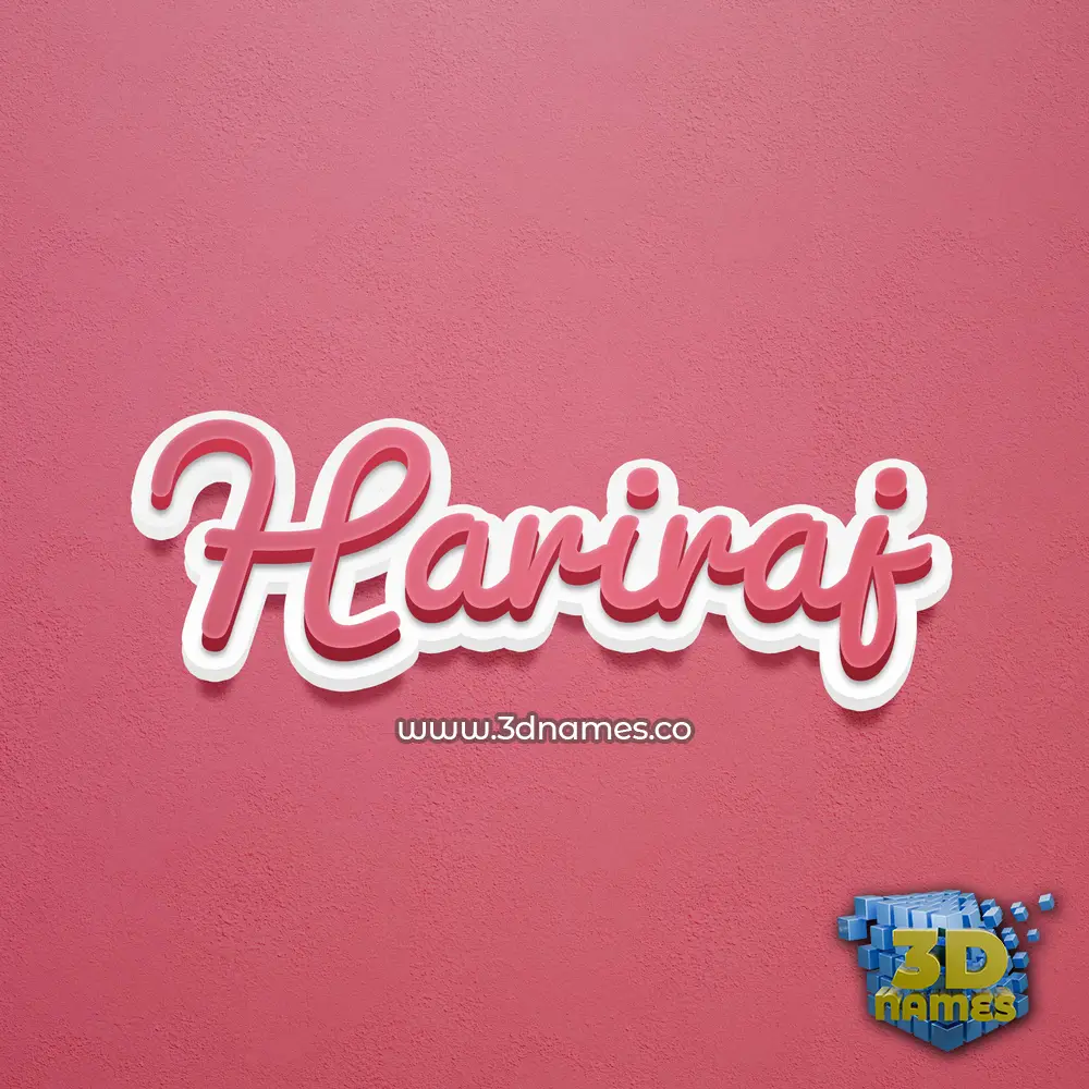 hariraj in Red Scribble style - 3D name wallpaper