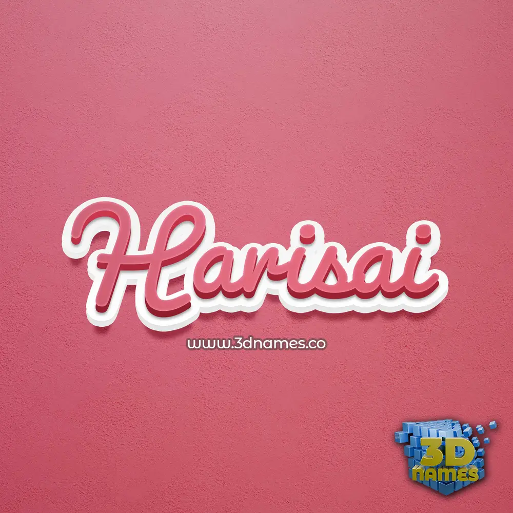 harisai in Red Scribble style - 3D name wallpaper