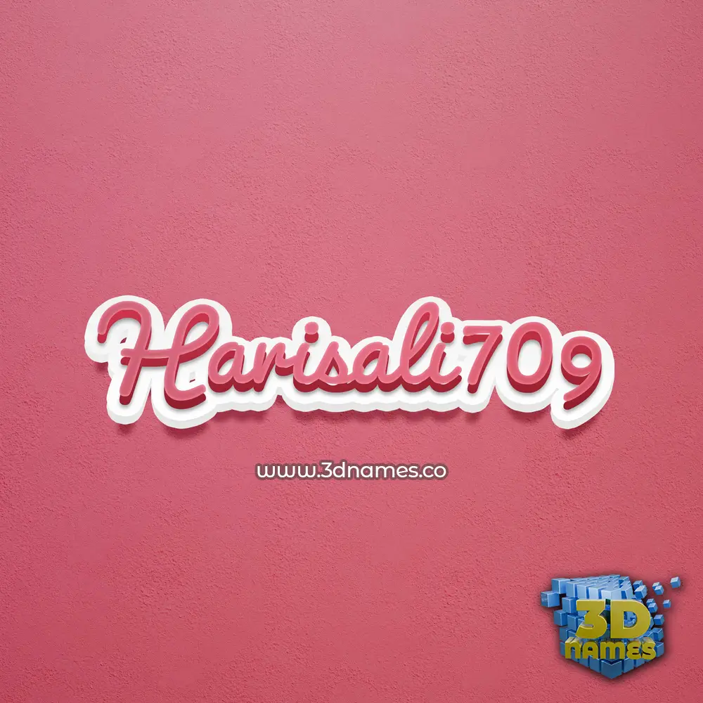 harisali709 in Red Scribble style - 3D name wallpaper