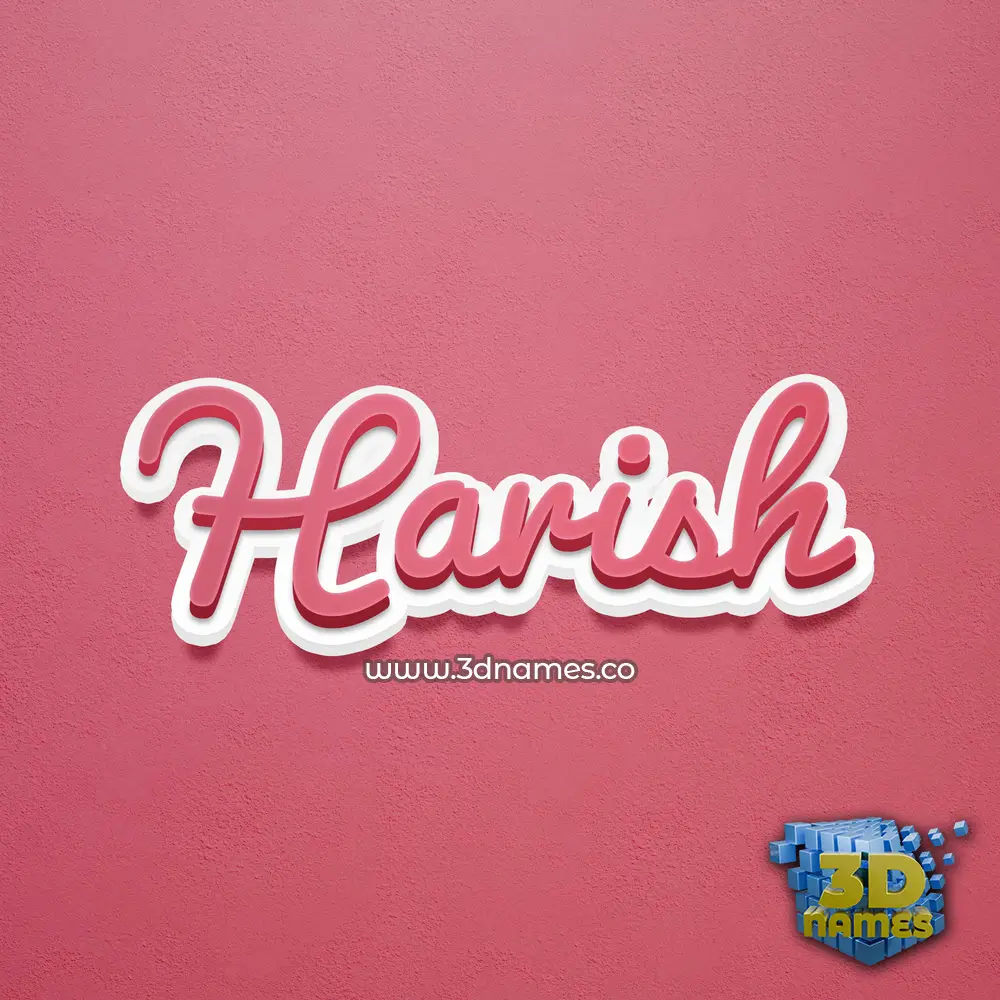 harish in Red Scribble style - 3D name wallpaper