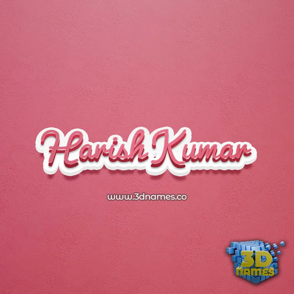 harish kumar in Red Scribble style - 3D name wallpaper