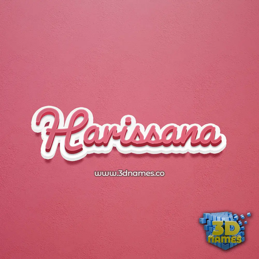 harissana in Red Scribble style - 3D name wallpaper