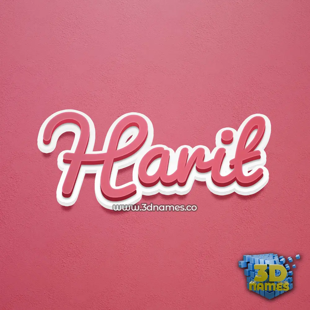 harit in Red Scribble style - 3D name wallpaper