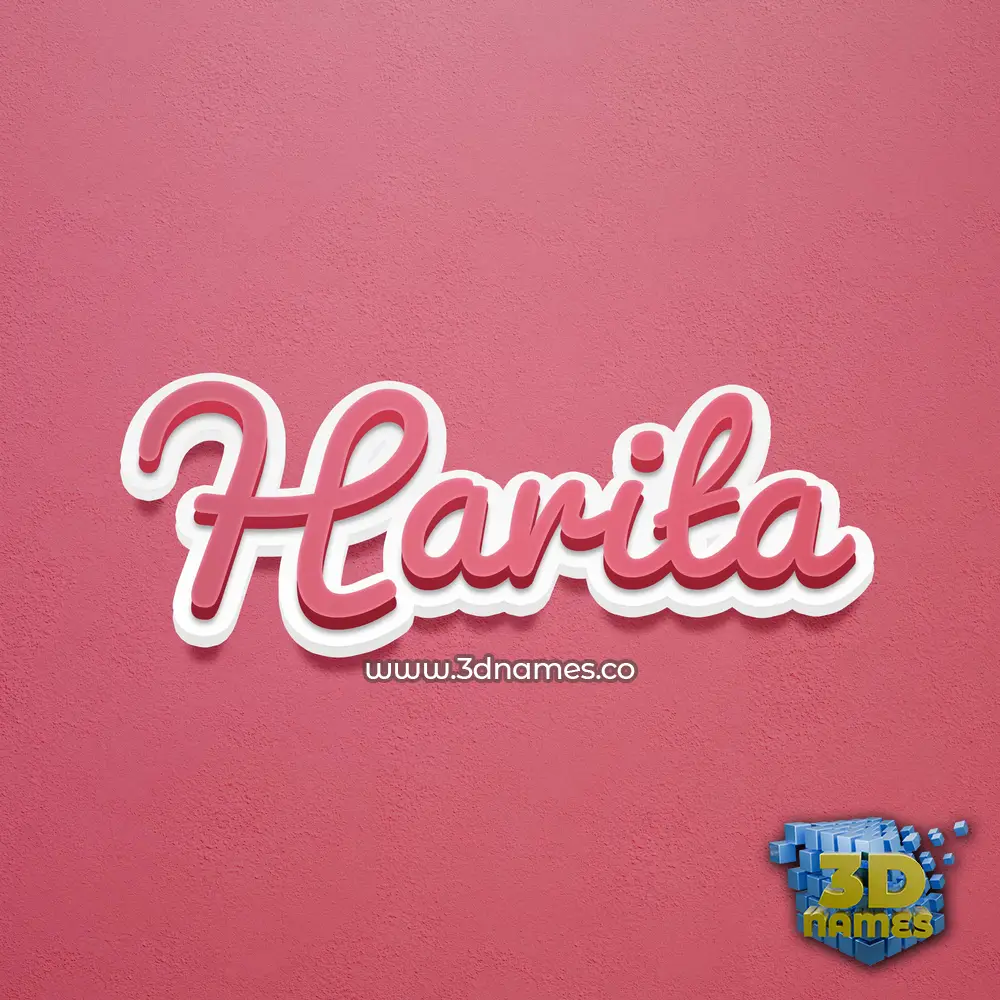 harita in Red Scribble style - 3D name wallpaper