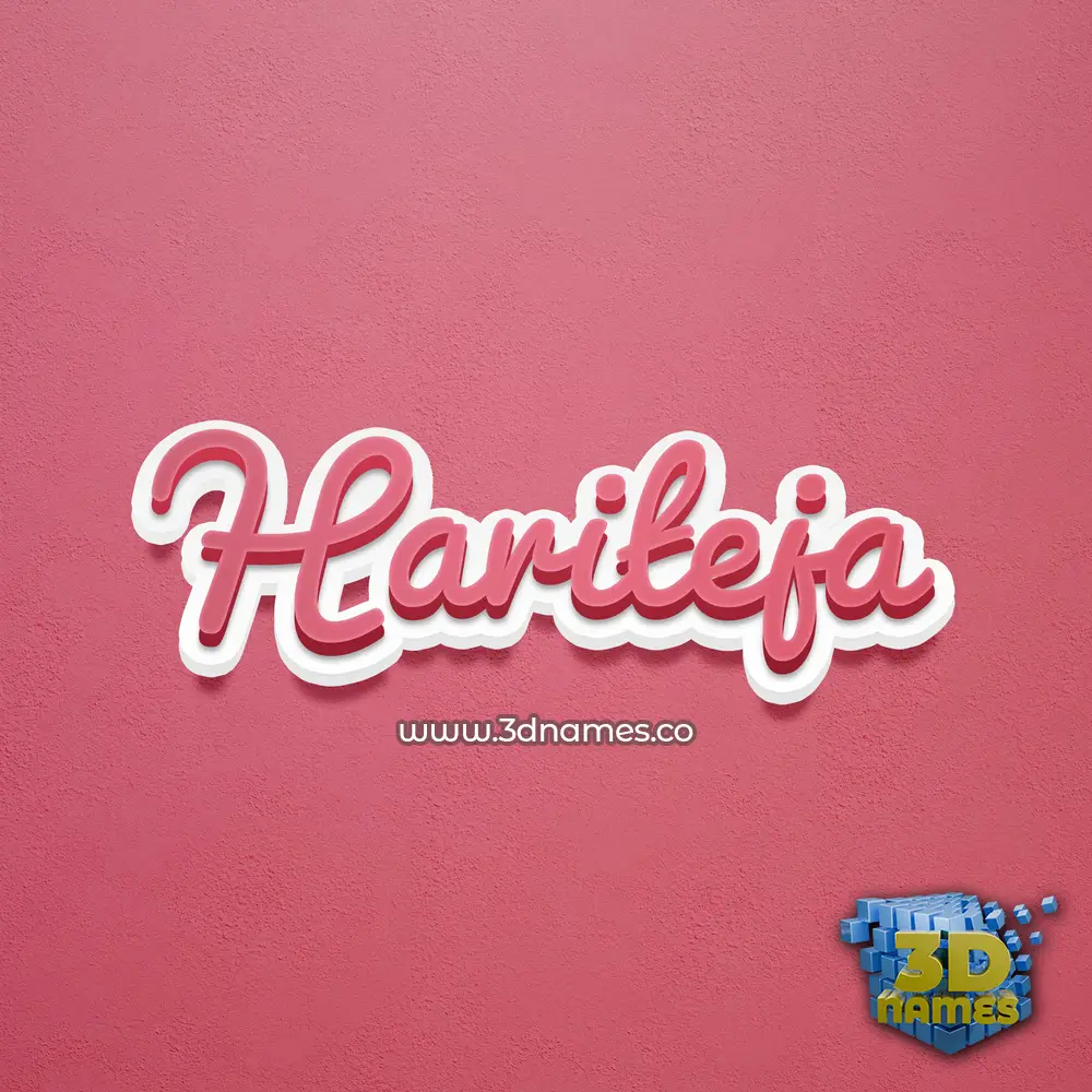 hariteja in Red Scribble style - 3D name wallpaper