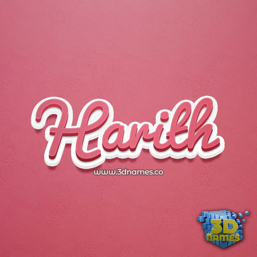harith in Red Scribble style - 3D name wallpaper