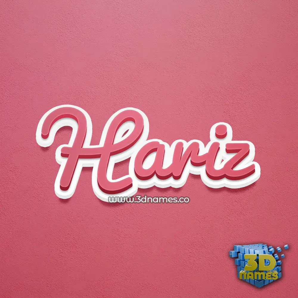 hariz in Red Scribble style - 3D name wallpaper