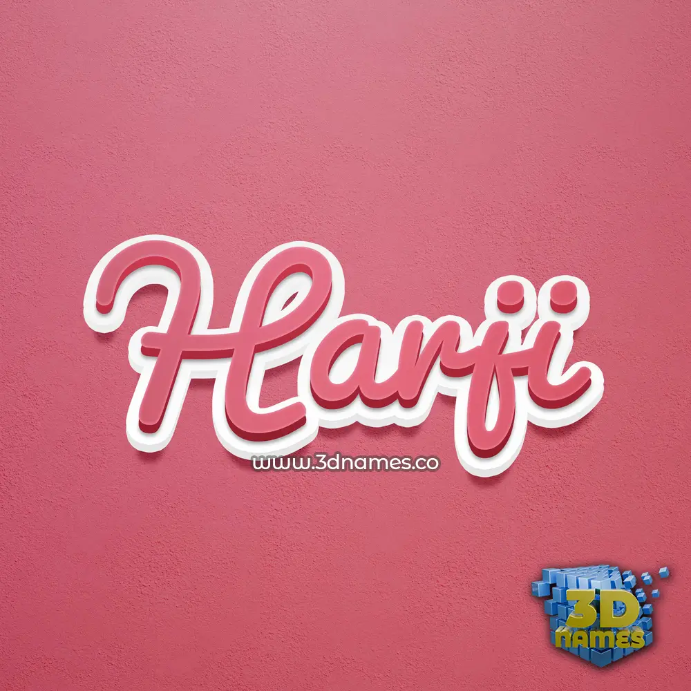 harji in Red Scribble style - 3D name wallpaper