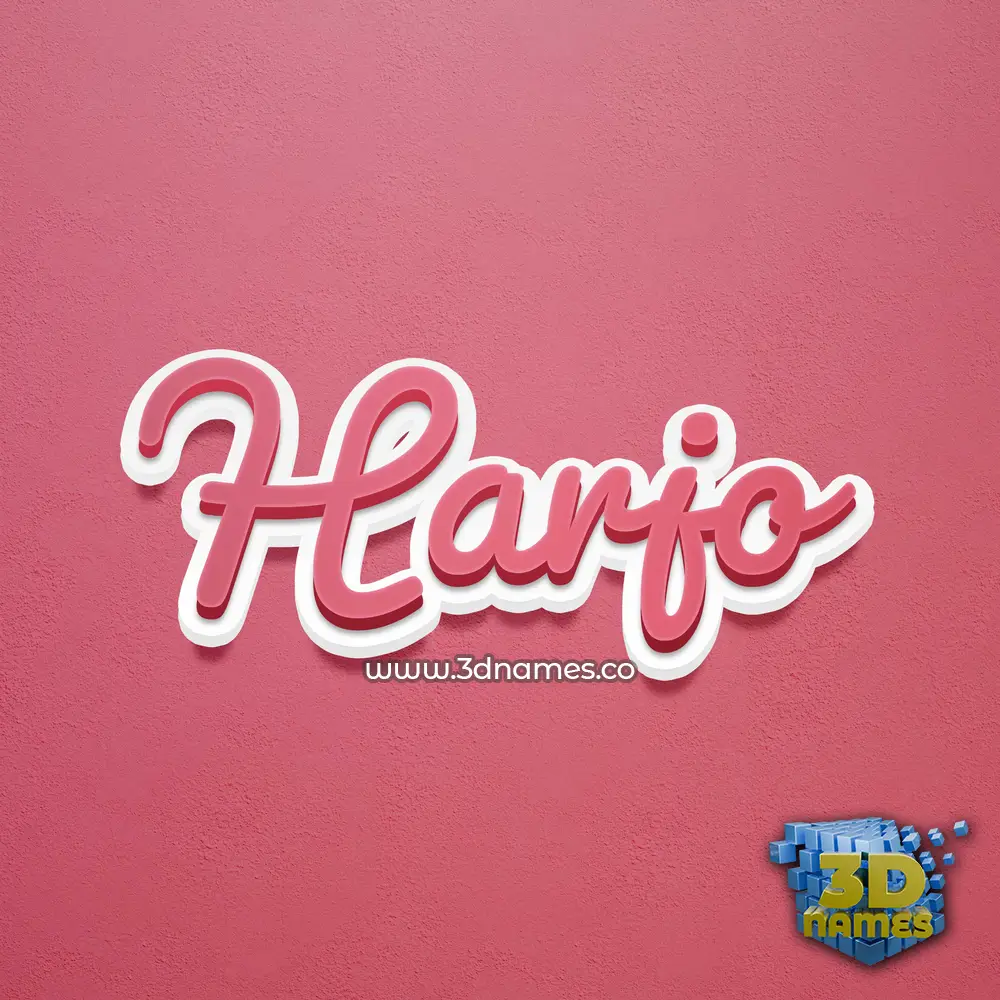 harjo in Red Scribble style - 3D name wallpaper