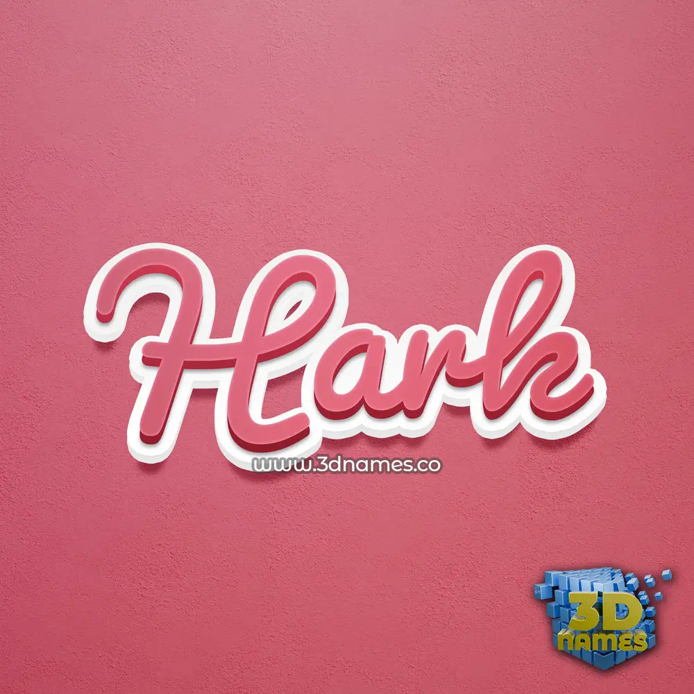 hark in Red Scribble style - 3D name wallpaper