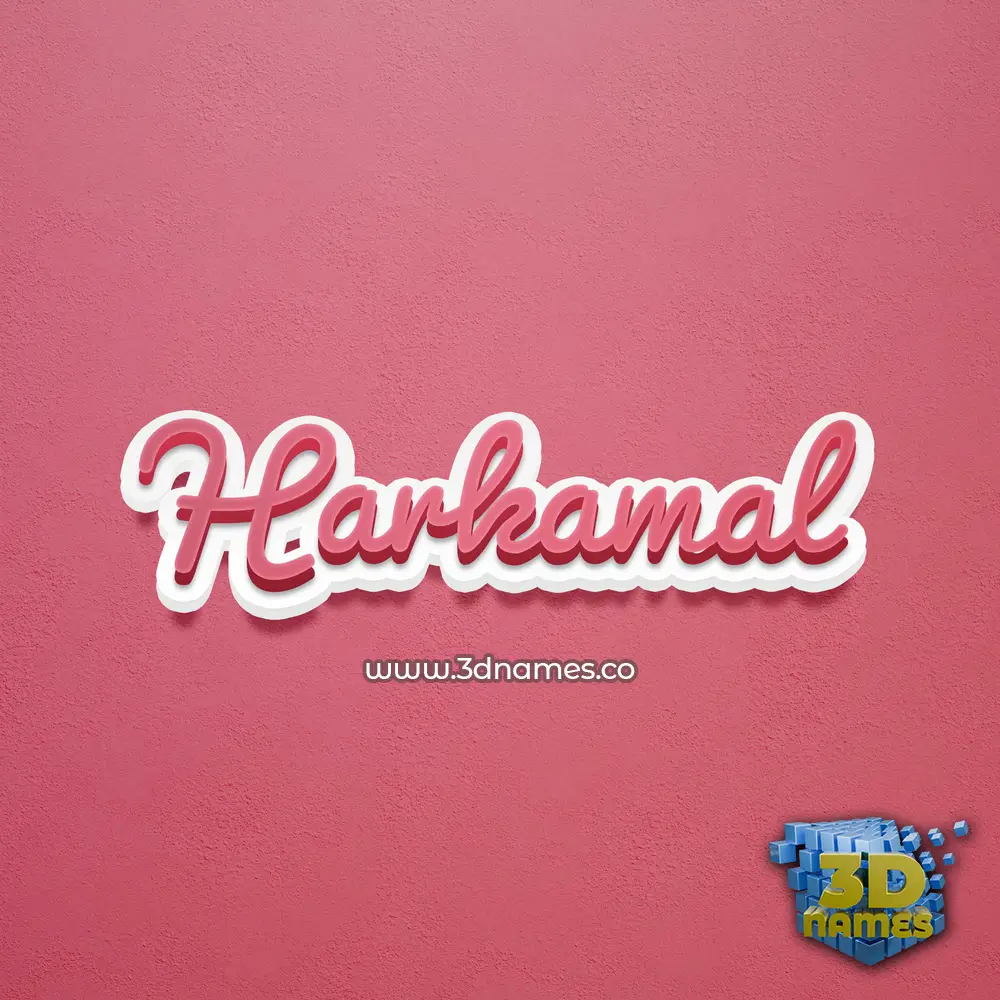 harkamal in Red Scribble style - 3D name wallpaper