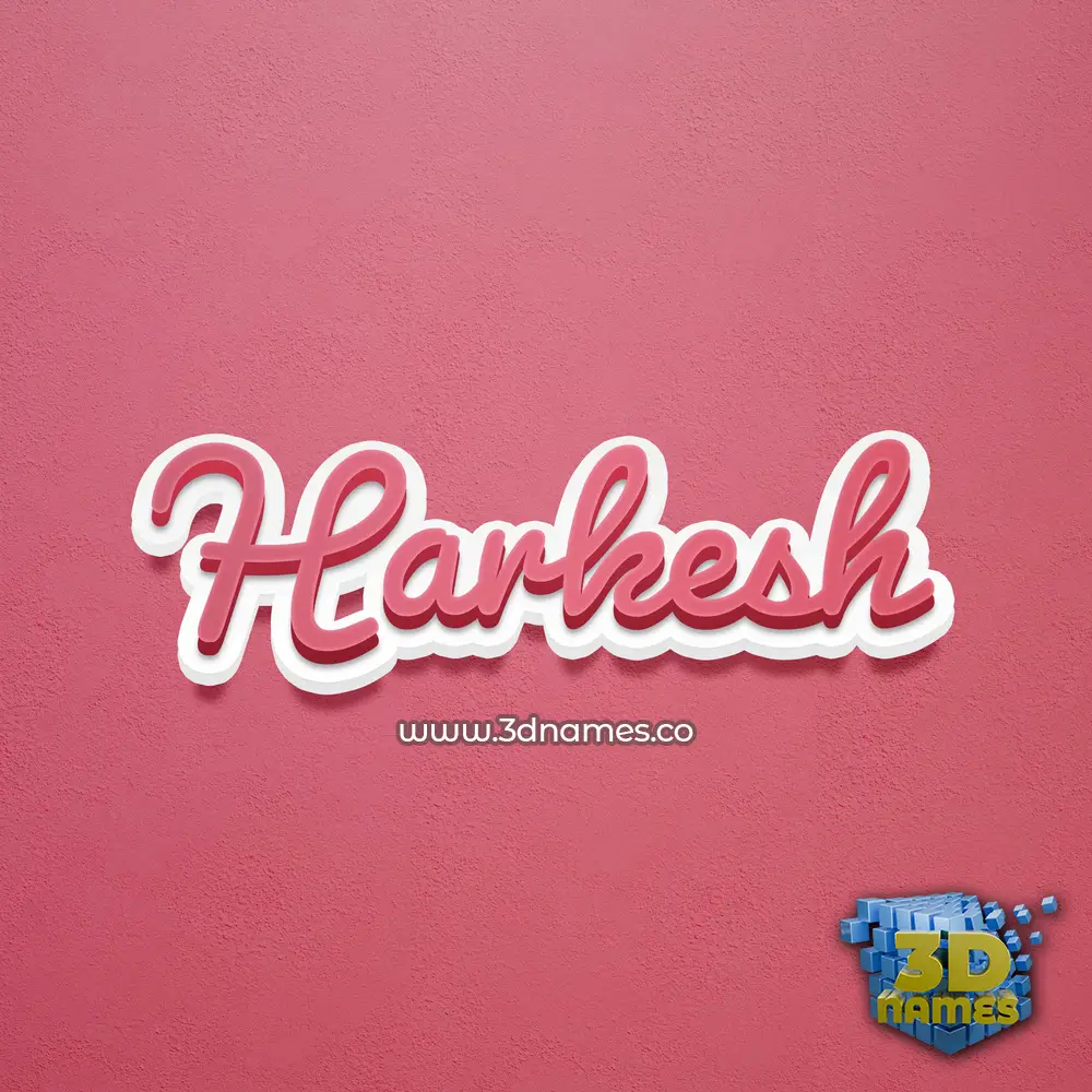harkesh in Red Scribble style - 3D name wallpaper