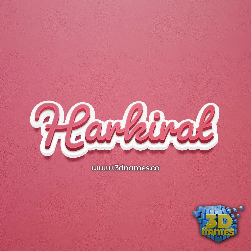 harkirat in Red Scribble style - 3D name wallpaper