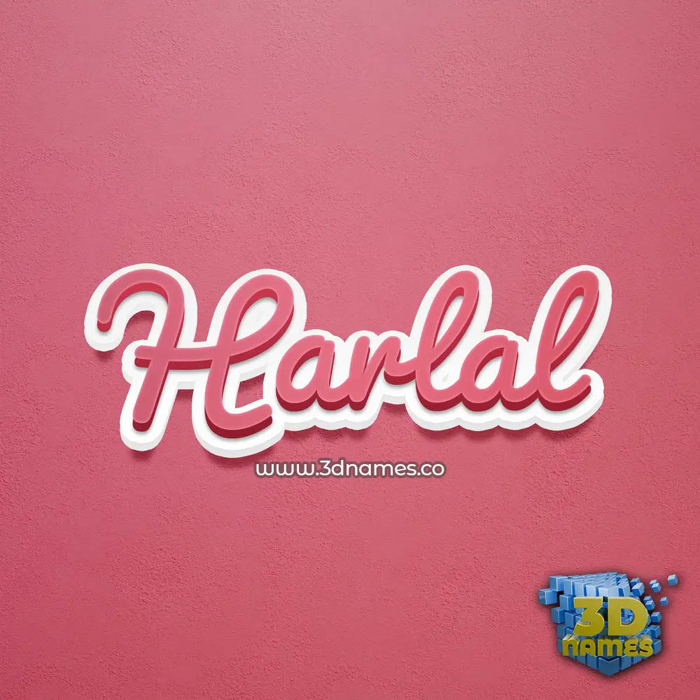 harlal in Red Scribble style - 3D name wallpaper