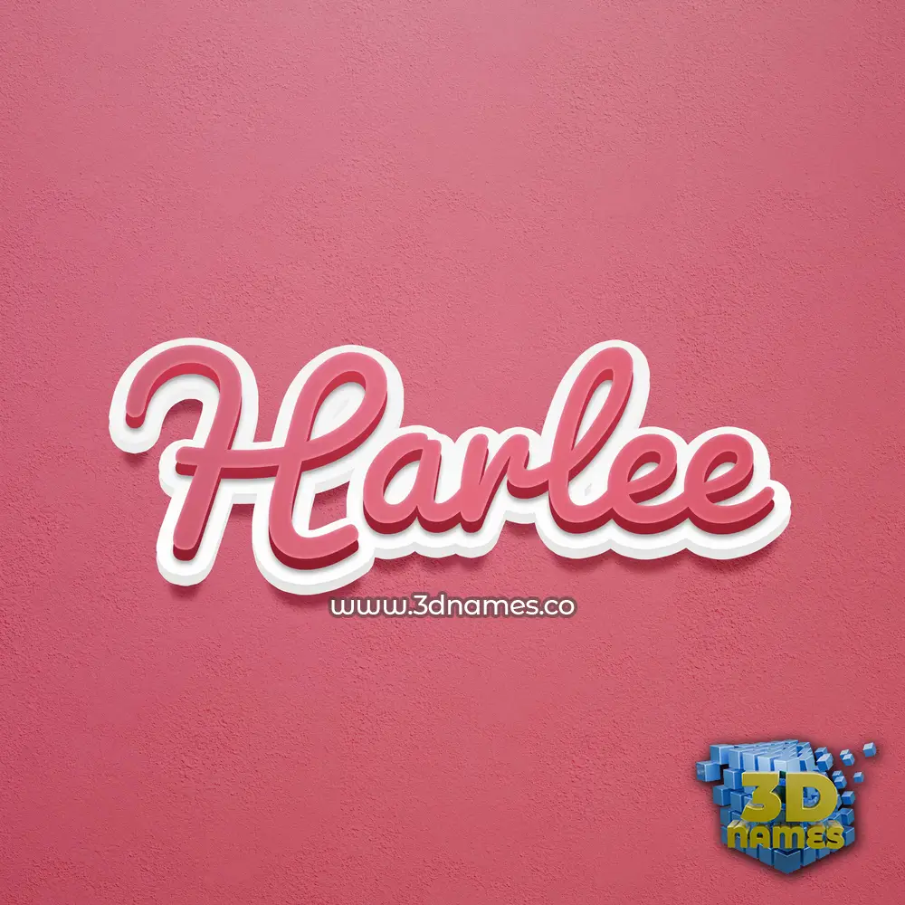 harlee in Red Scribble style - 3D name wallpaper