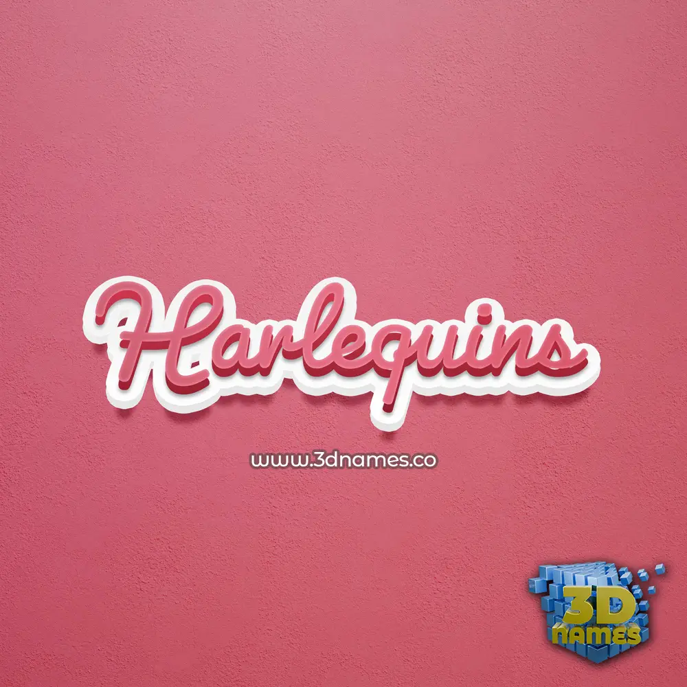 harlequins in Red Scribble style - 3D name wallpaper