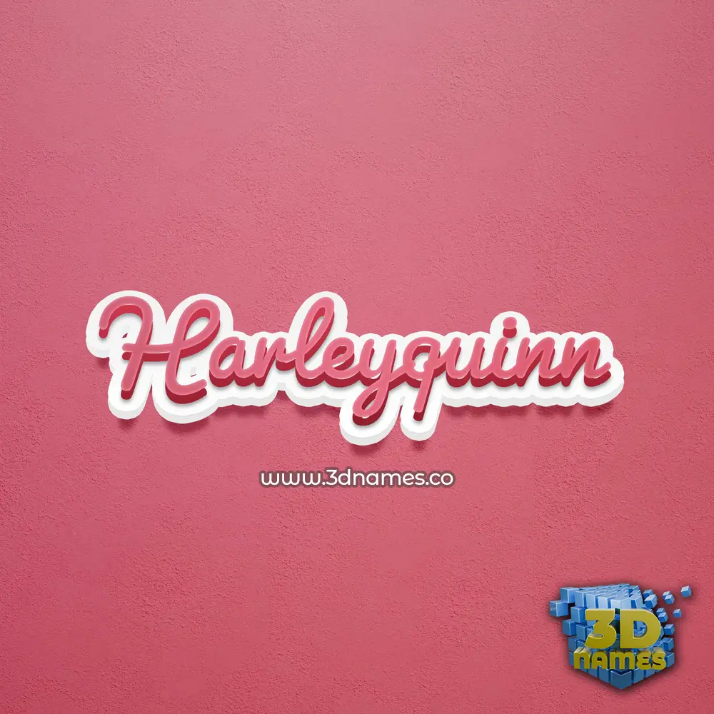 harleyquinn in Red Scribble style - 3D name wallpaper
