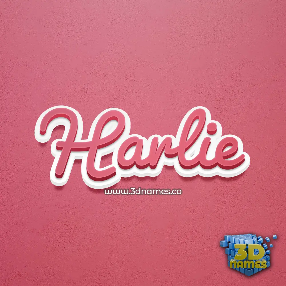 harlie in Red Scribble style - 3D name wallpaper