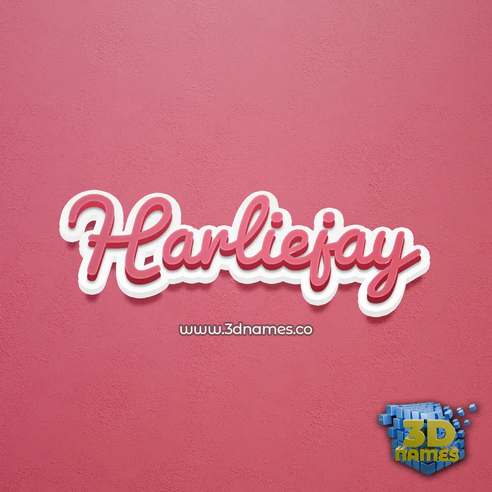 harliejay in Red Scribble style - 3D name wallpaper