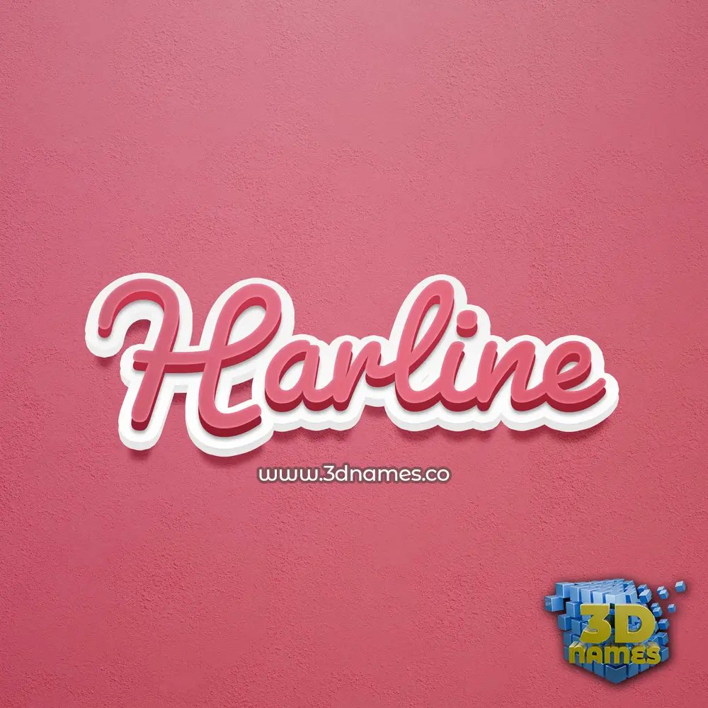 harline in Red Scribble style - 3D name wallpaper