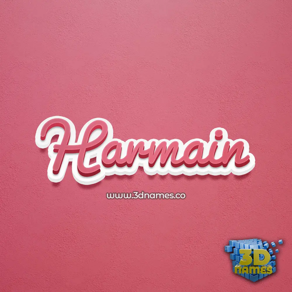 harmain in Red Scribble style - 3D name wallpaper