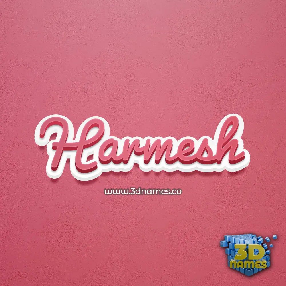 harmesh in Red Scribble style - 3D name wallpaper