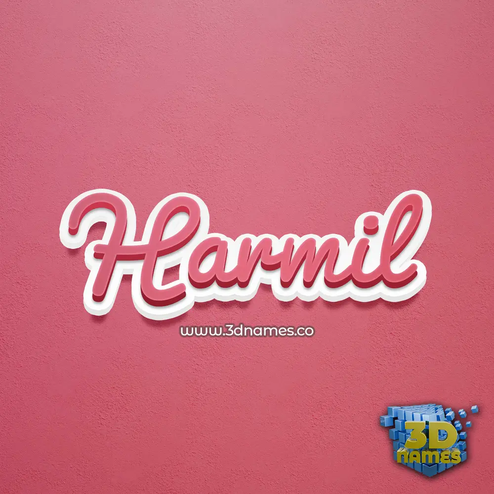 harmil in Red Scribble style - 3D name wallpaper