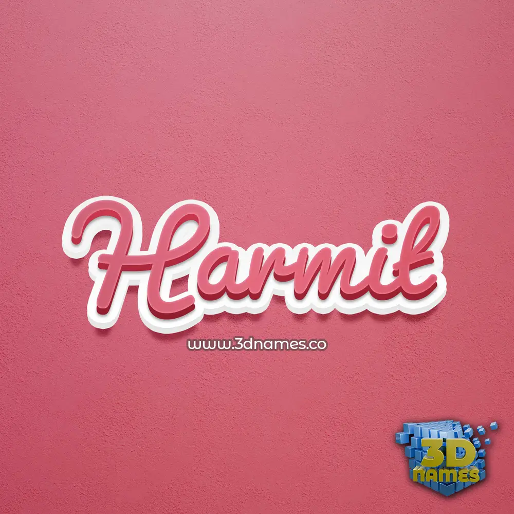 harmit in Red Scribble style - 3D name wallpaper