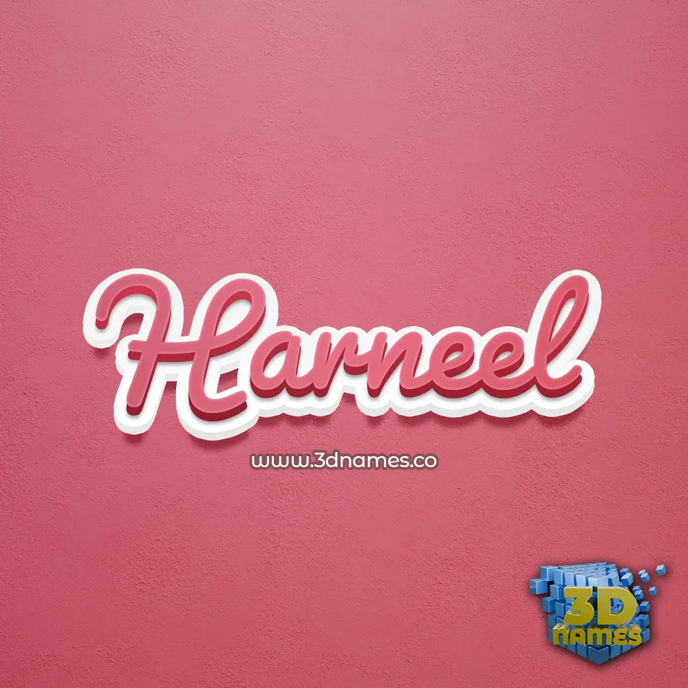 harneel in Red Scribble style - 3D name wallpaper