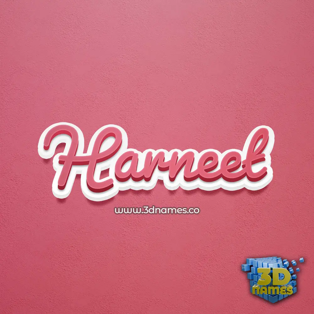 harneet in Red Scribble style - 3D name wallpaper
