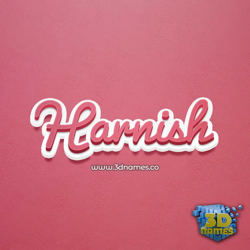 harnish in Red Scribble style - 3D name wallpaper