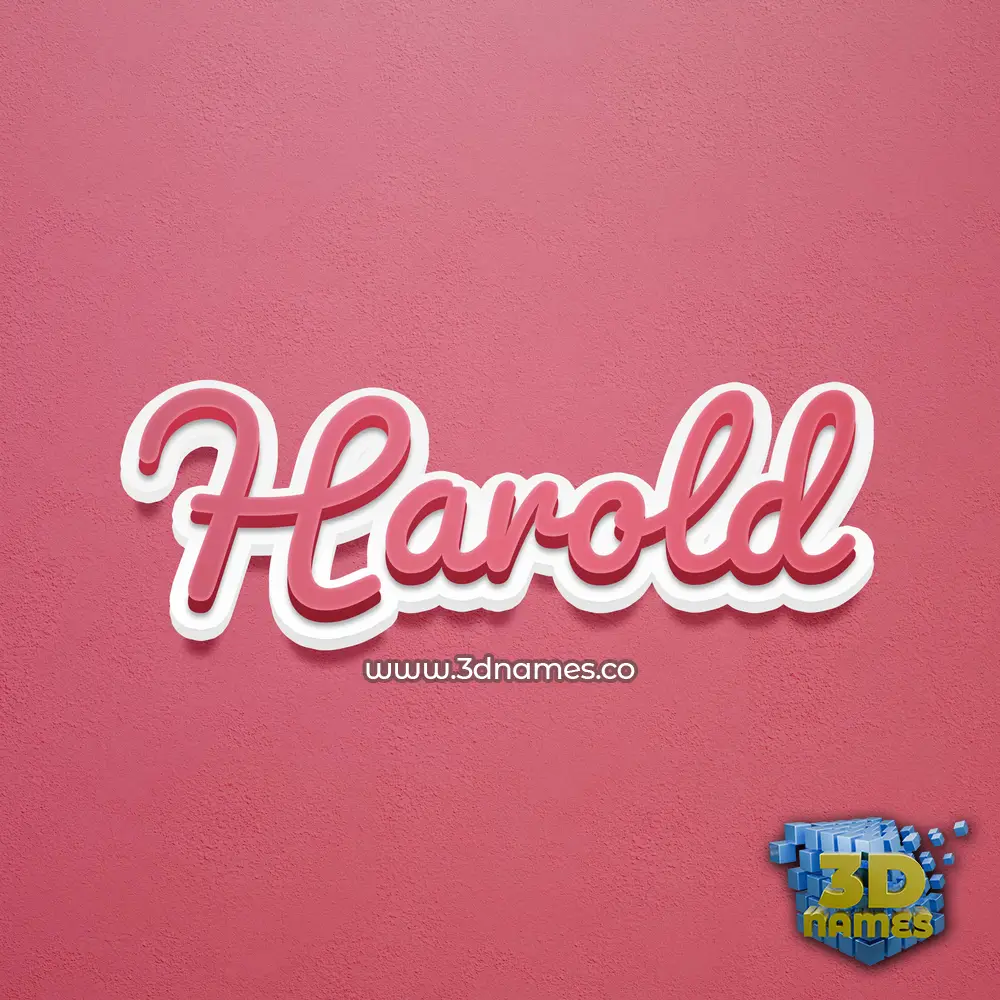 harold in Red Scribble style - 3D name wallpaper