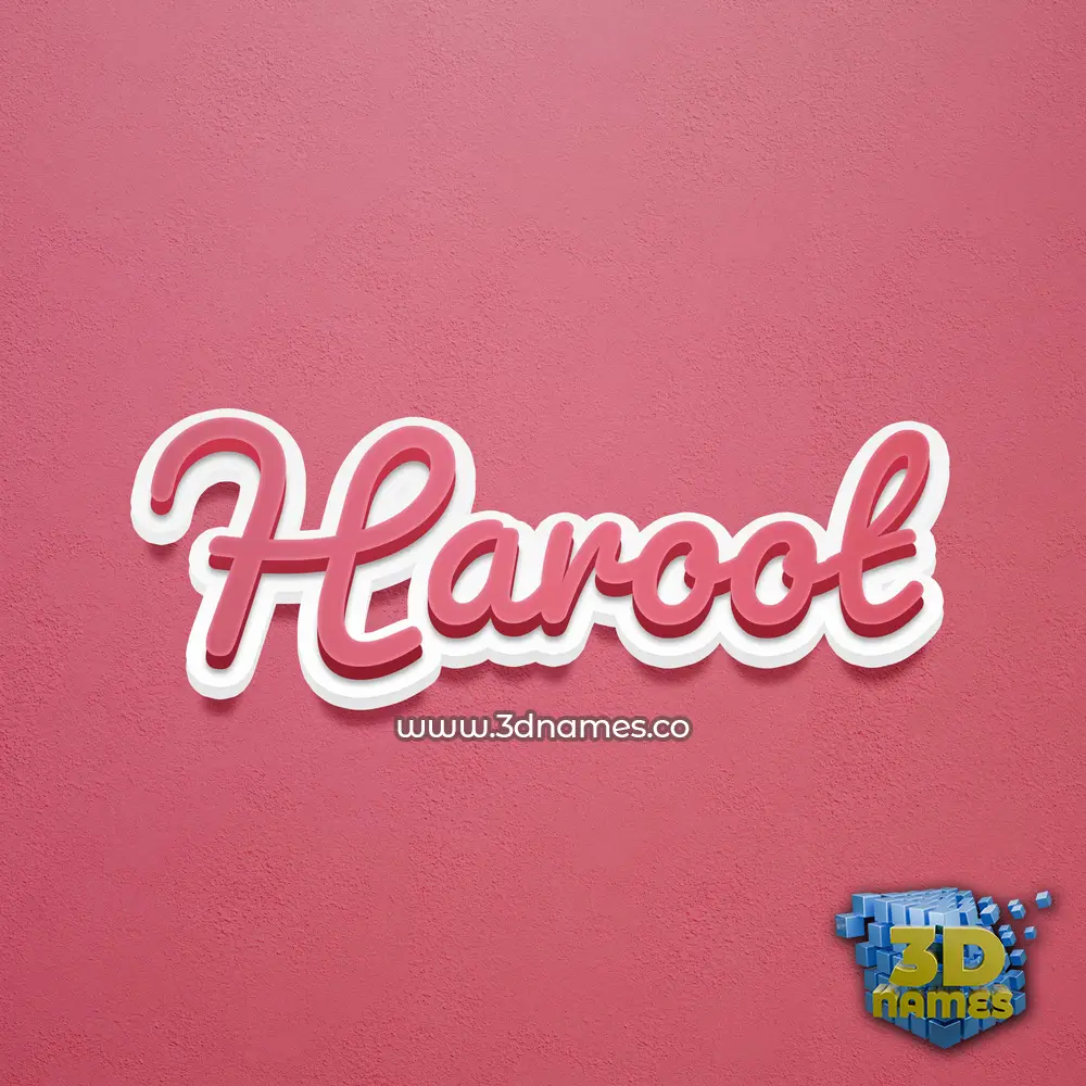 haroot in Red Scribble style - 3D name wallpaper