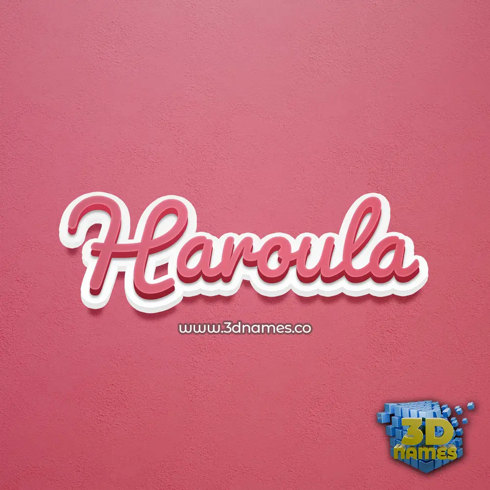 haroula in Red Scribble style - 3D name wallpaper