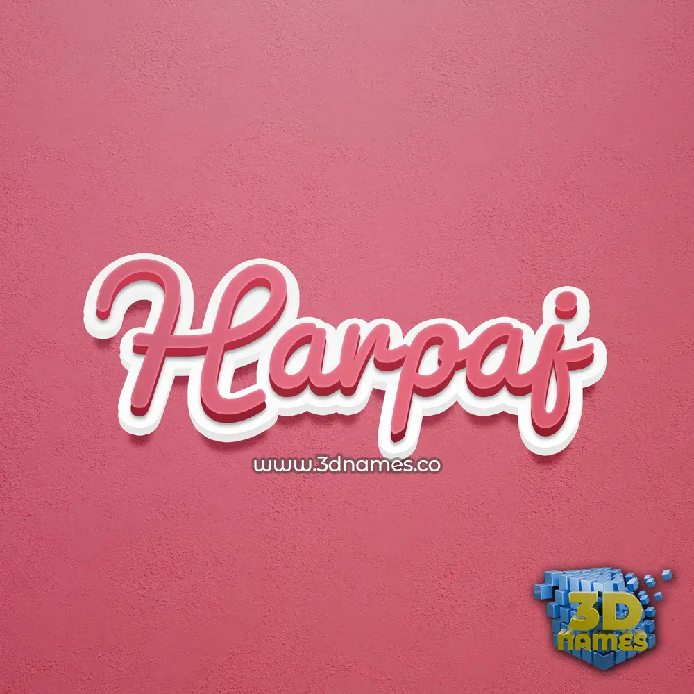 harpaj in Red Scribble style - 3D name wallpaper